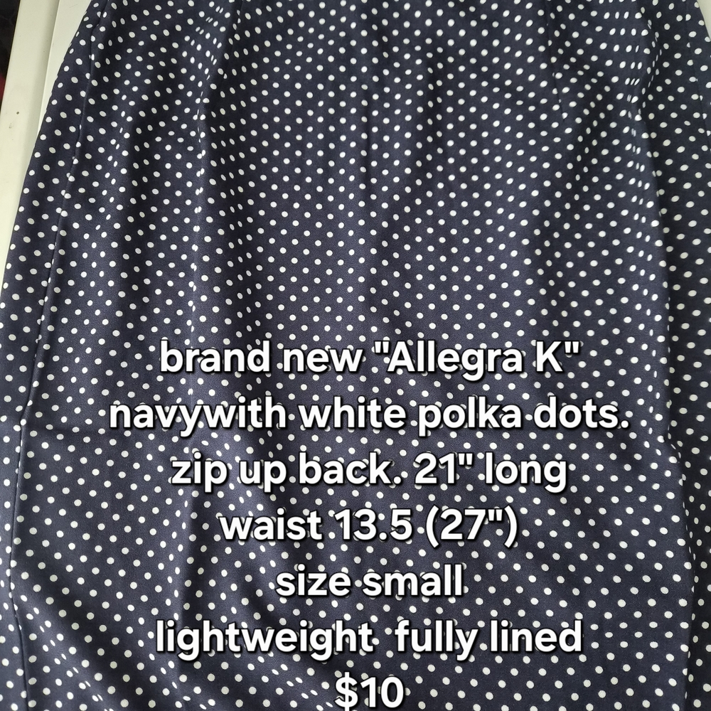 Allegra K Blue Polka Dot Midi Skirt